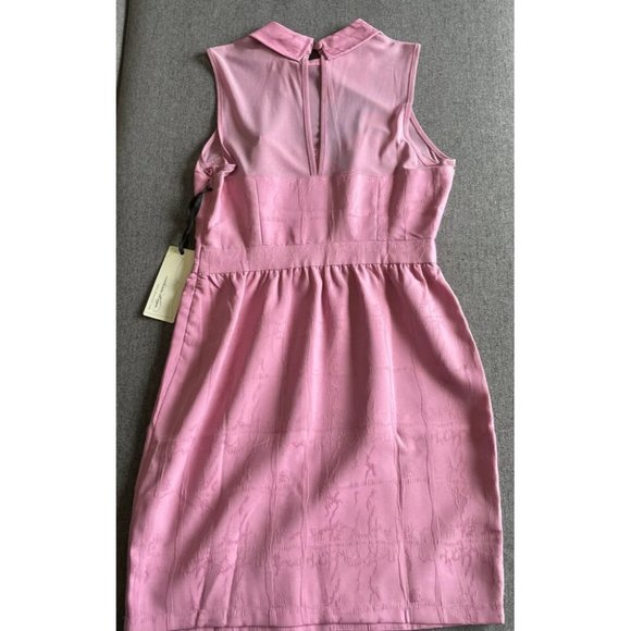 Collard Sweetheart Neckline Dress with Sheer Overlay - Picture 5 of 7